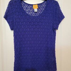 Ruby Rd. lined with camisole ladies small purple short sleeve top, rarely worn.